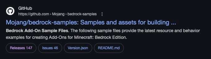mojang/bedrock-samples